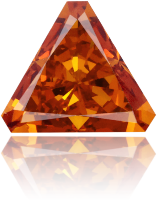 Natural Orange Diamond Triangle 0.86 ct Polished