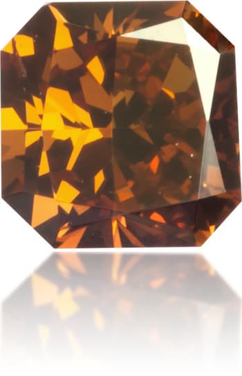 Natural Orange Diamond Square 0.30 ct Polished