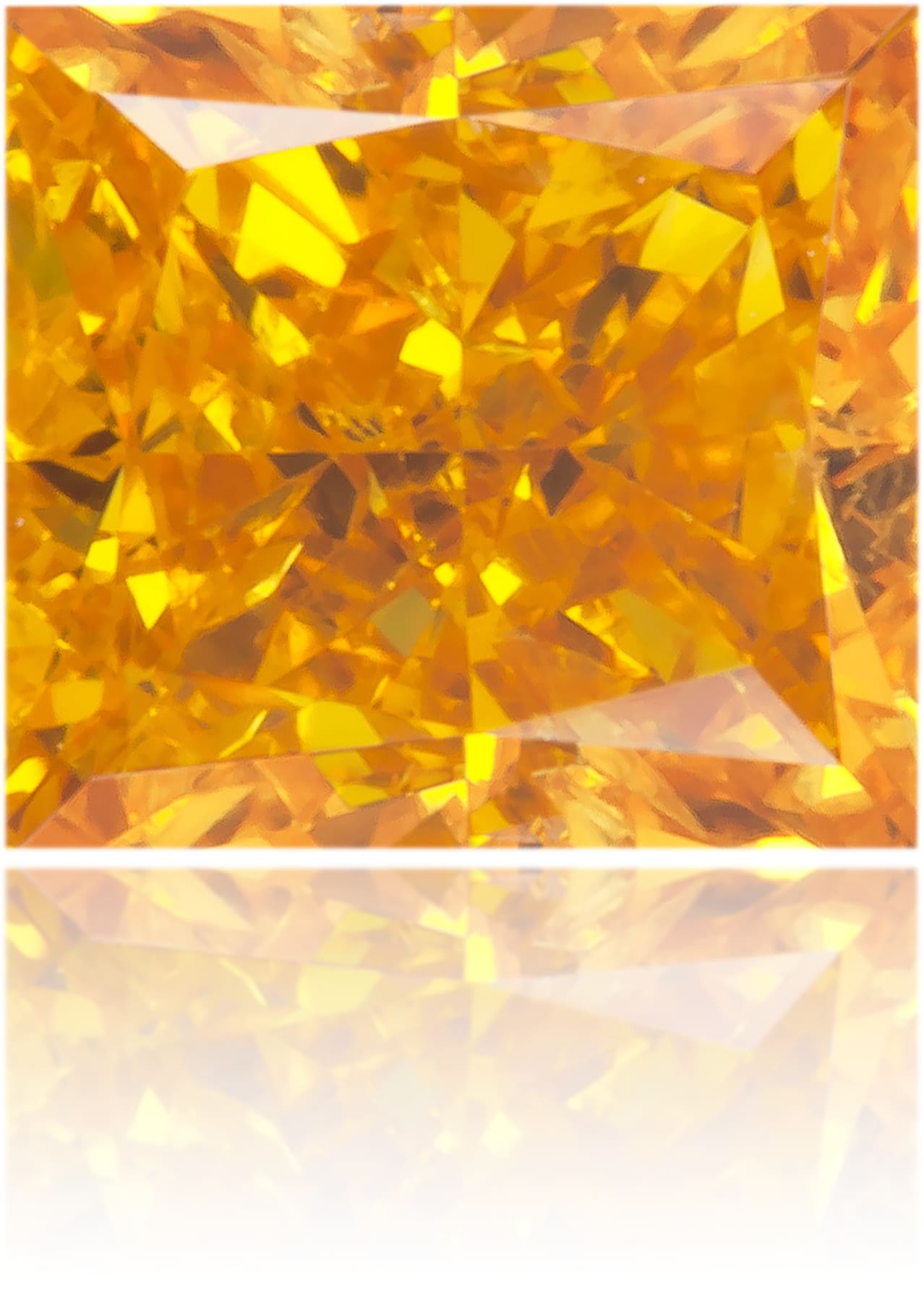 Natural Orange Diamond Square 0.45 ct Polished