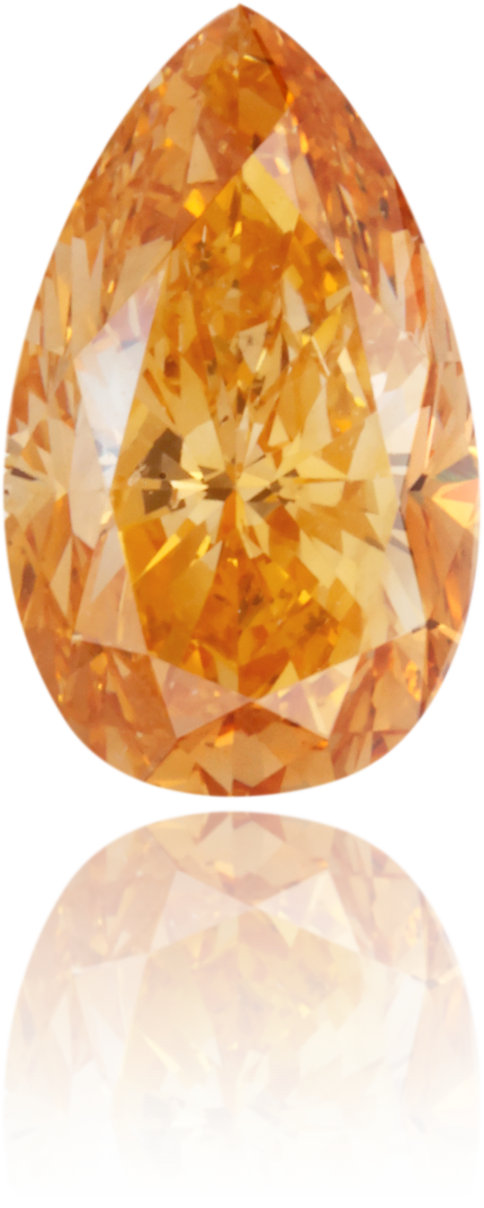 Natural Orange Diamond Pear Shape 0.66 ct Polished