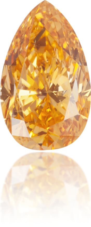 Natural Orange Diamond Pear Shape 0.66 ct Polished