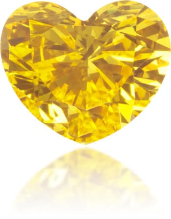 Natural Yellow Diamond Heart Shape 0.36 ct Polished