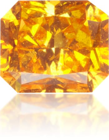 Natural Orange Diamond Rectangle 0.51 ct Polished