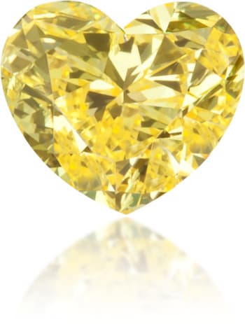 Natural Yellow Diamond Heart Shape 0.14 ct Polished