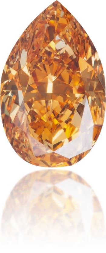 Natural Orange Diamond Pear Shape 0.66 ct Polished