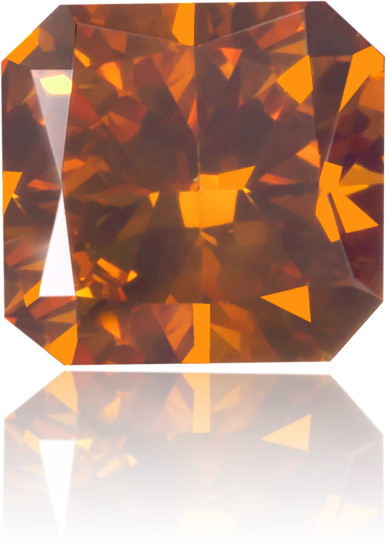 Natural Orange Diamond Square 0.49 ct Polished