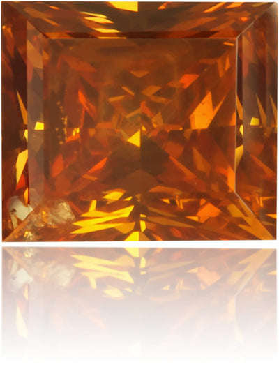 Natural Orange Diamond Rectangle 0.40 ct Polished