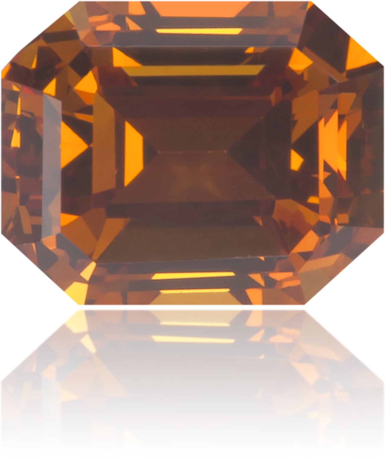 Natural Orange Diamond Rectangle 0.47 ct Polished