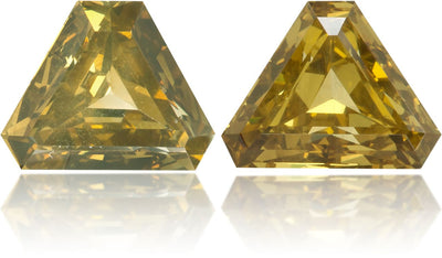 Natural Green Diamond Triangle 1.12 ct set