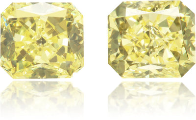 Natural Yellow Diamond Rectangle 1.55 ct set