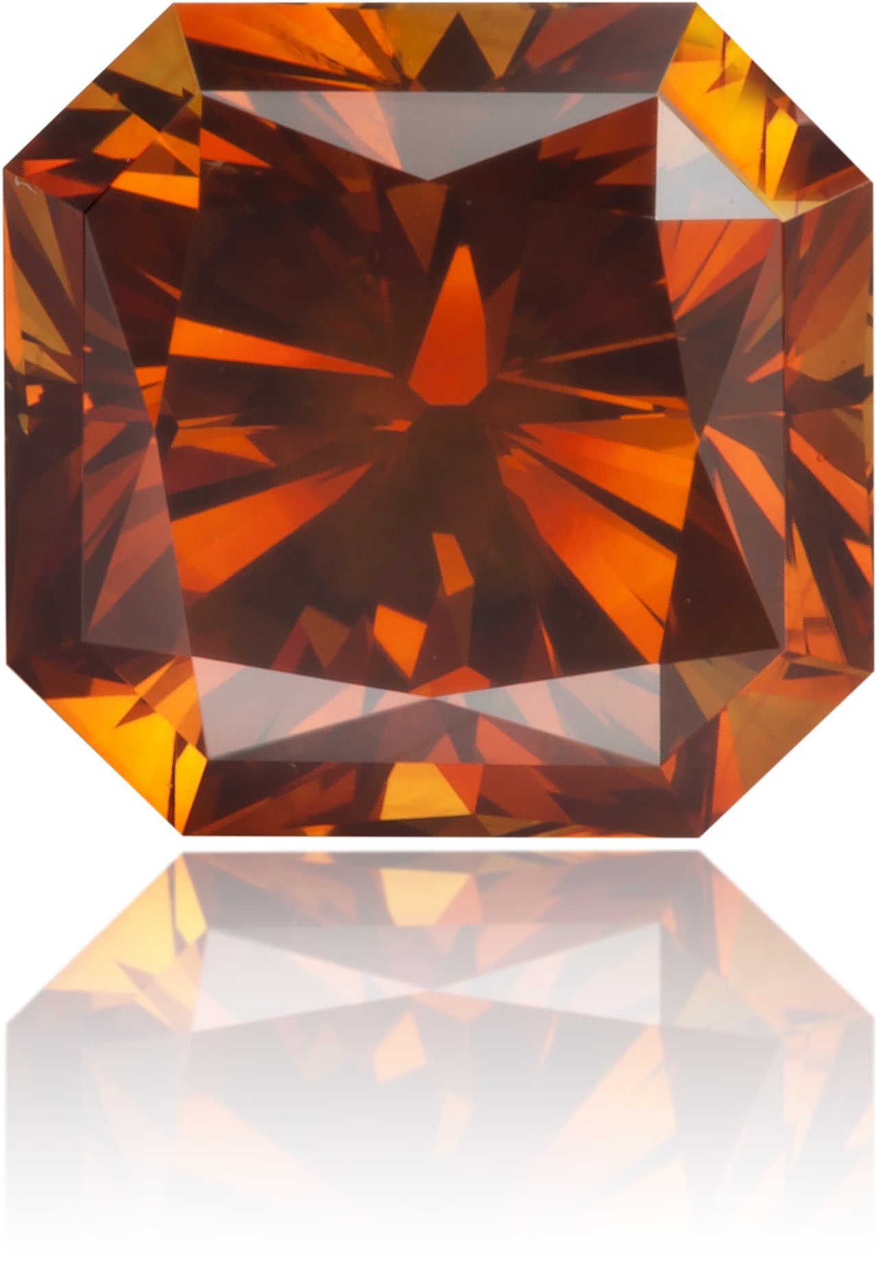 Natural Orange Diamond Square 1.24 ct Polished