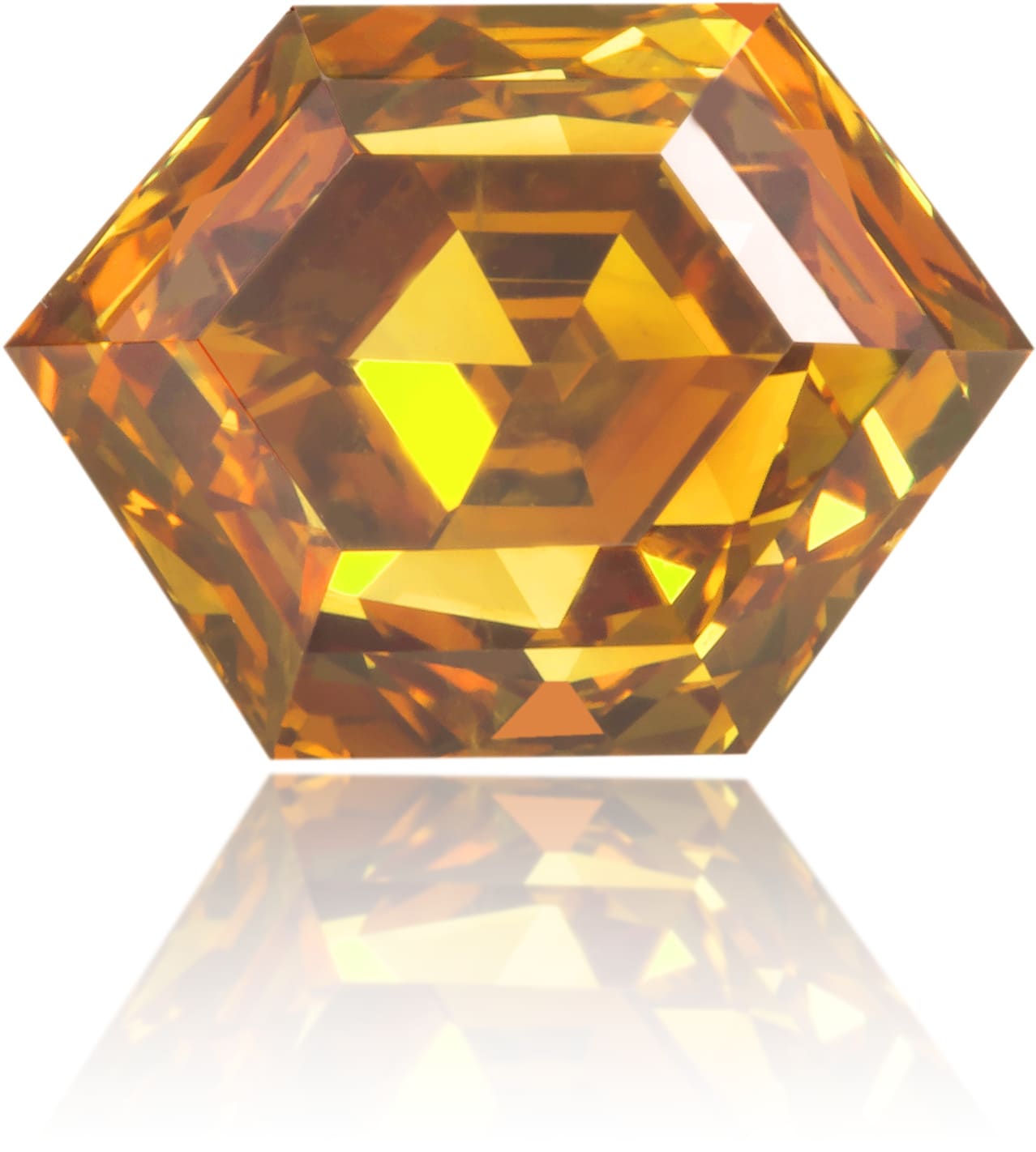 Natural Orange Diamond Hexagon 1.68 ct Polished