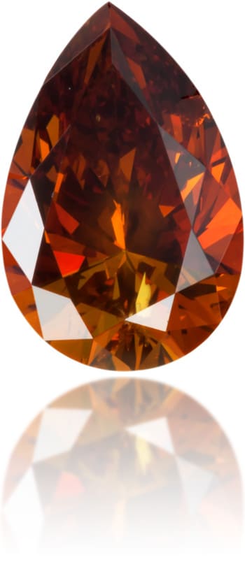 Natural Orange Diamond Pear Shape 0.82 ct Polished