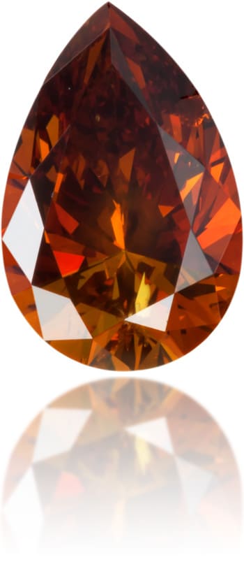 Natural Orange Diamond Pear Shape 0.83 ct Polished