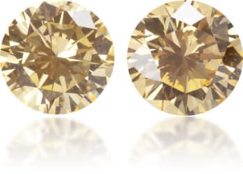 Natural Orange Diamond Round 0.31 ct set