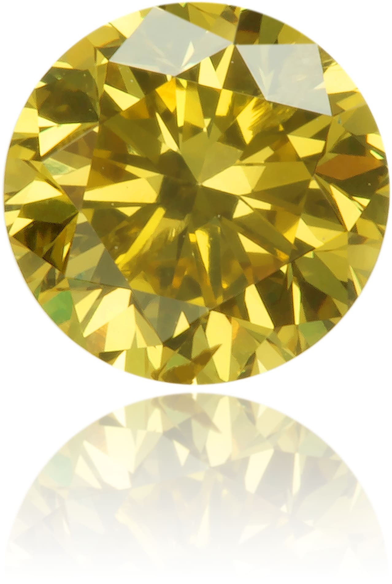 Natural Yellow Diamond Round 0.41 ct Polished