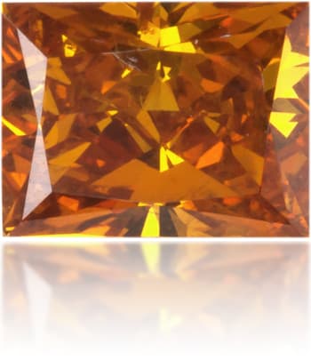 Natural Orange Diamond Rectangle 0.49 ct Polished