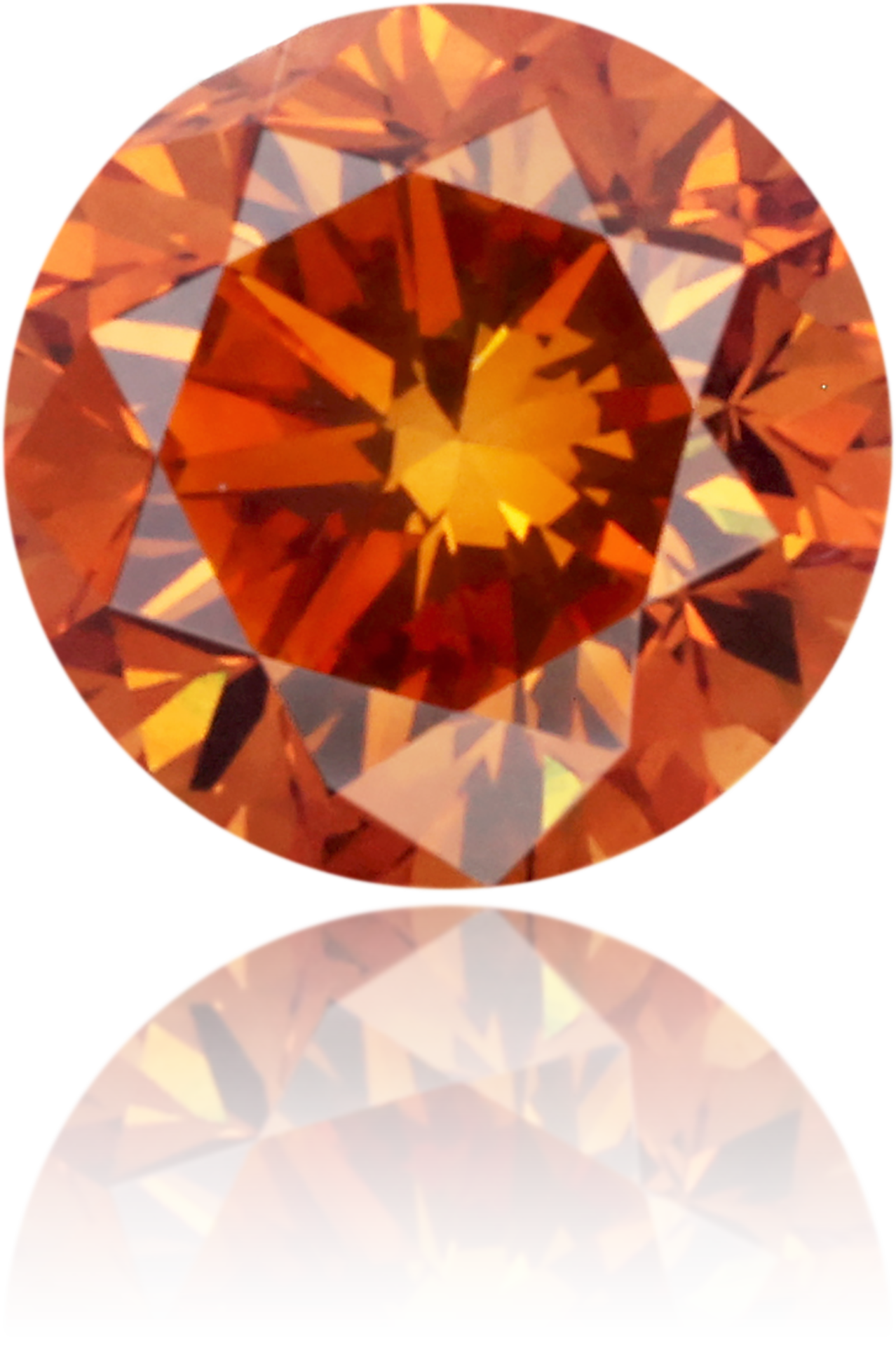Natural Orange Diamond Round 0.49 ct Polished