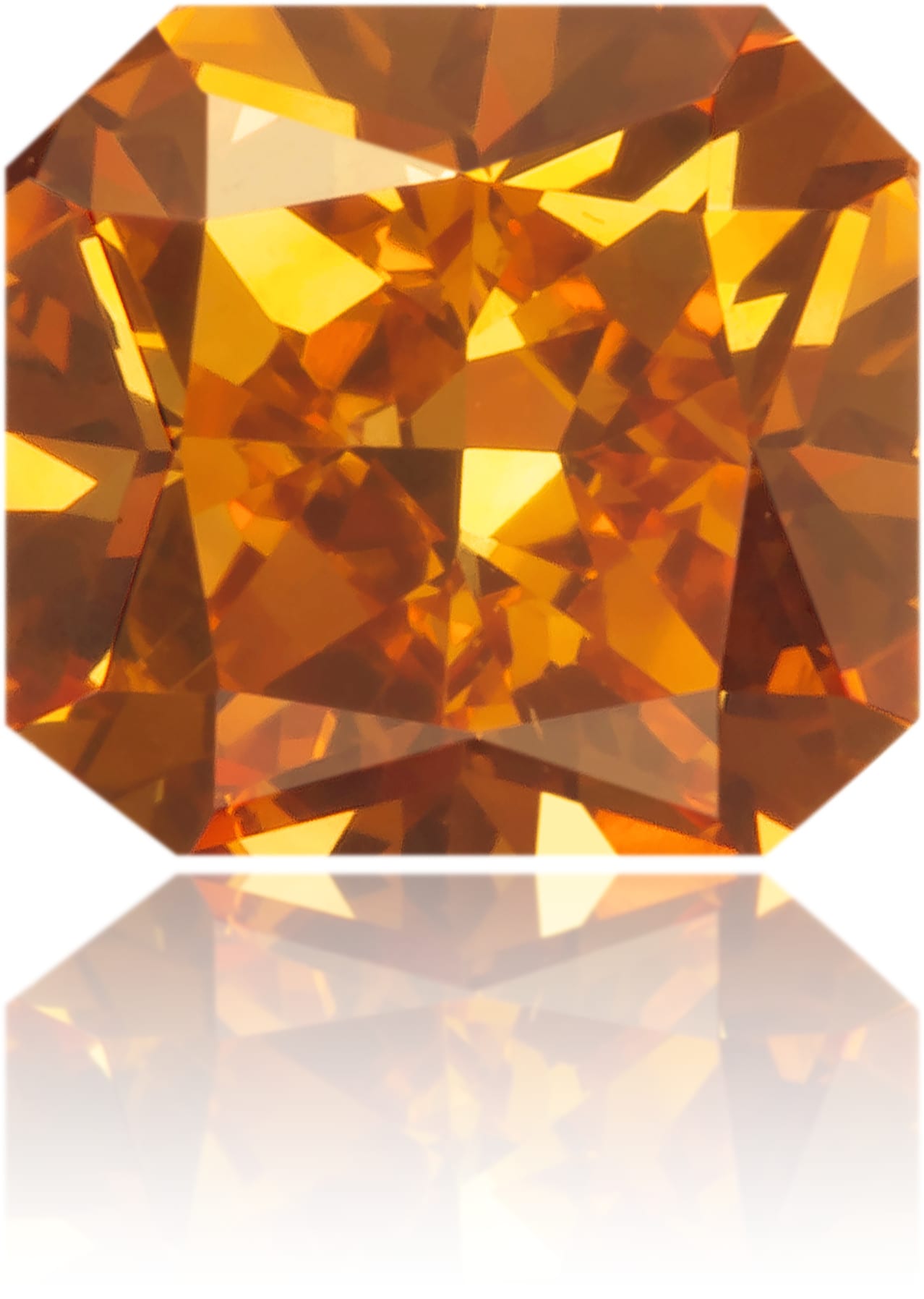 Natural Orange Diamond Square 0.57 ct Polished