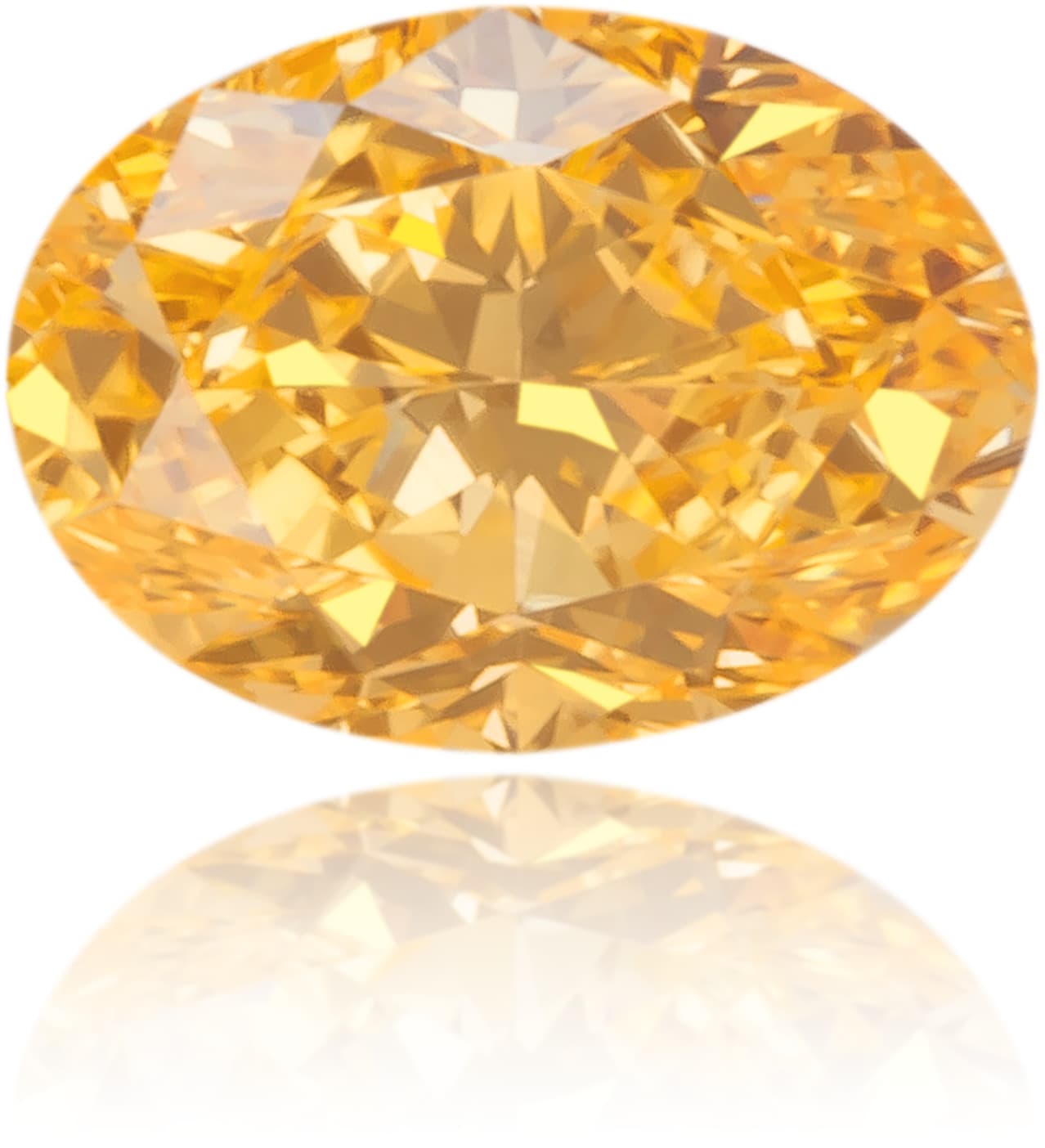 Natural Orange Diamond Oval 0.18 ct Polished