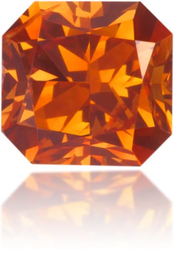 Natural Orange Diamond Rectangle 0.46 ct Polished