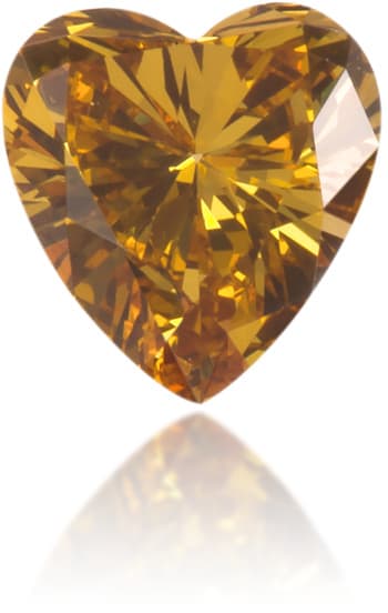 Natural Orange Diamond Heart Shape 0.23 ct Polished