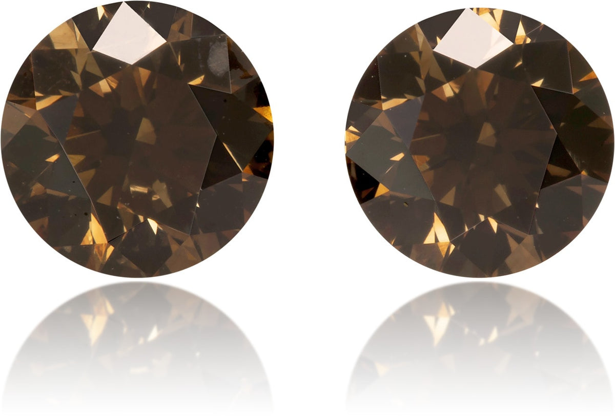 Natural Brown Diamond Round 1.28 ct set