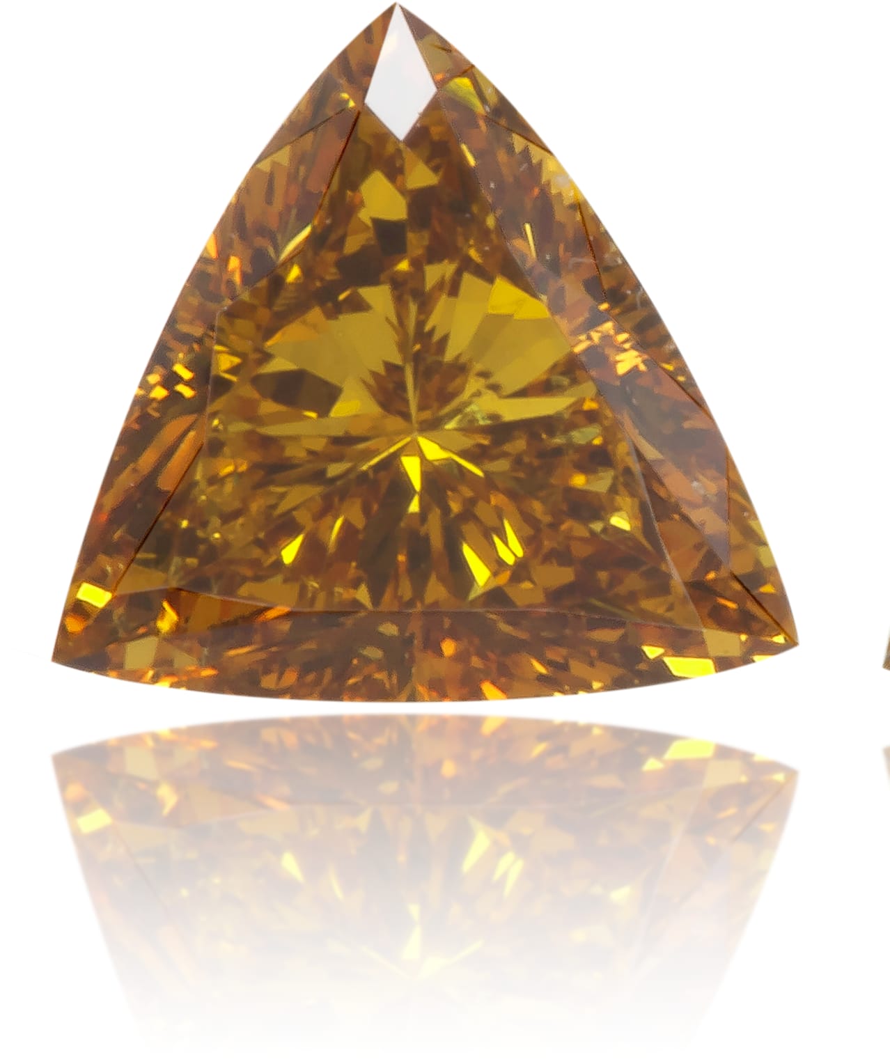 Natural Orange Diamond Triangle 0.32 ct Polished
