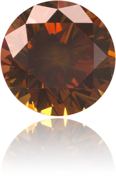 Natural Orange Diamond Round 0.91 ct Polished