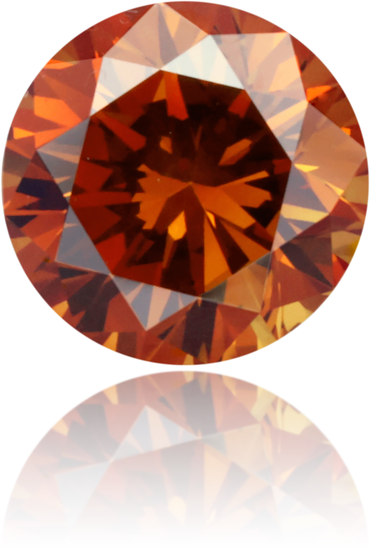 Natural Orange Diamond Round 0.91 ct Polished