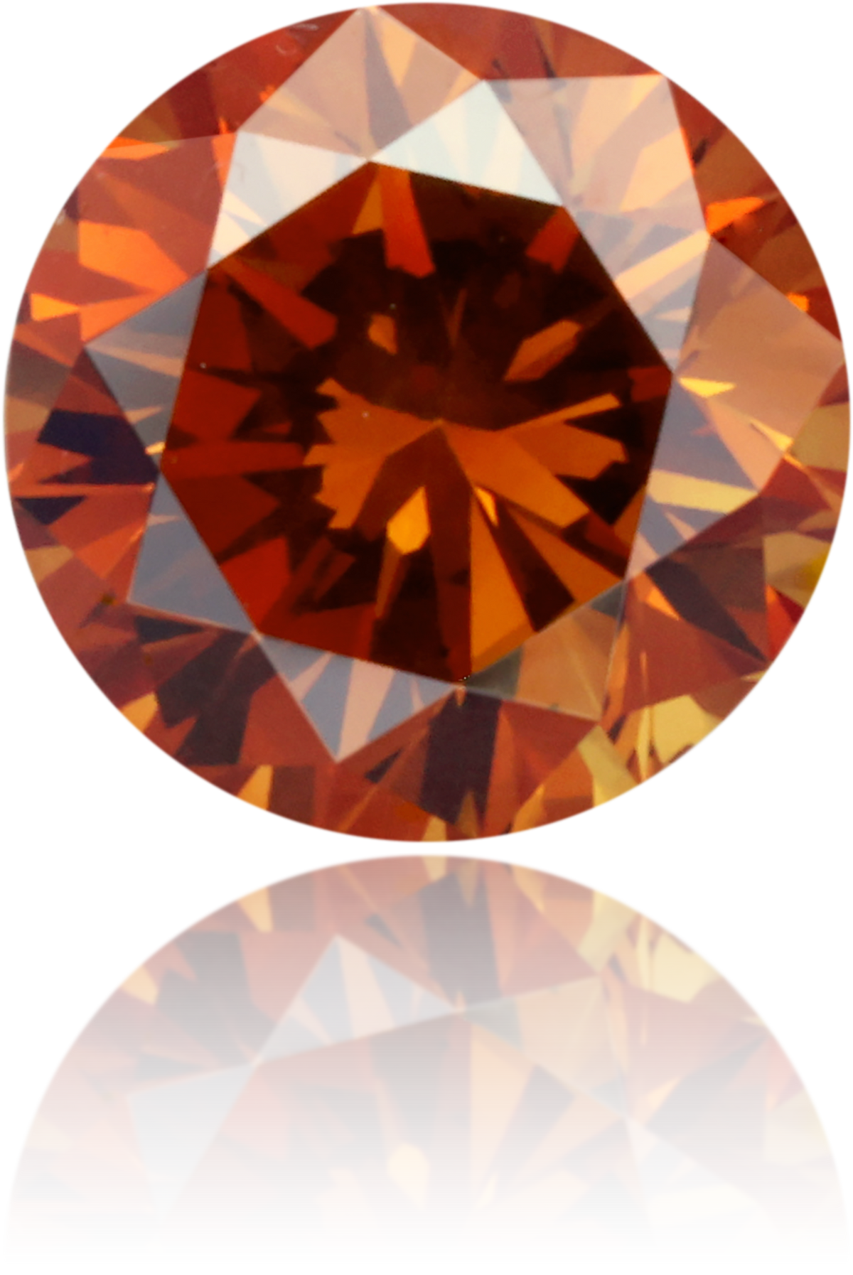 Natural Orange Diamond Round 0.91 ct Polished