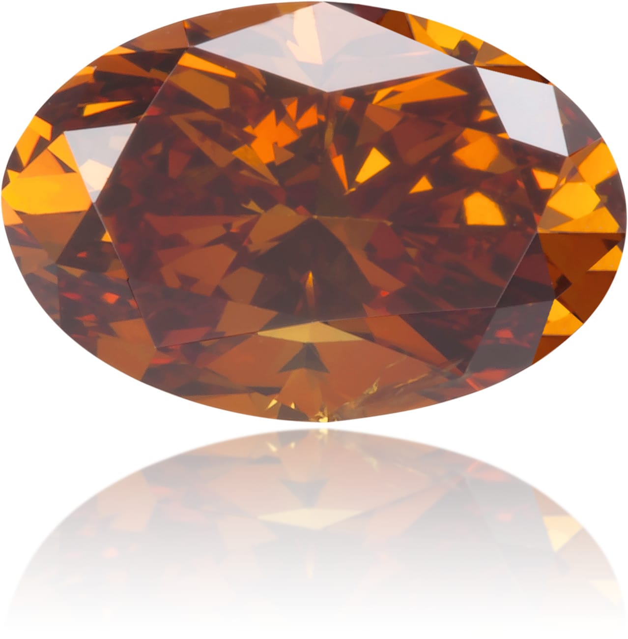 Natural Orange Diamond Oval 0.82 ct Polished