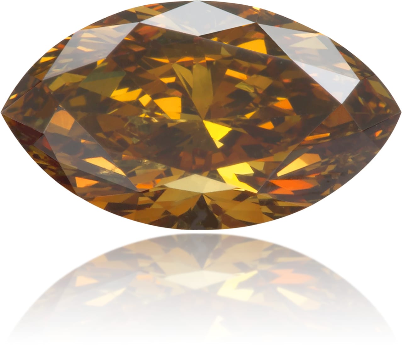Natural Orange Diamond Marquise 0.84 ct Polished