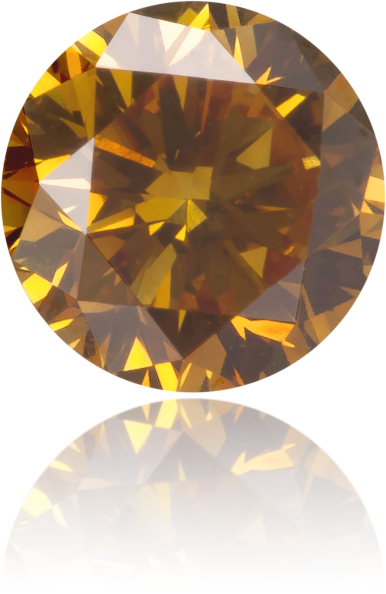 Natural Orange Diamond Round 0.46 ct Polished