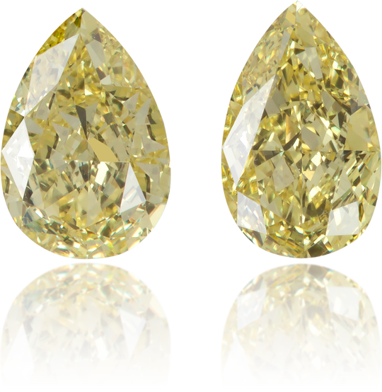 Natural Yellow Diamond Pear Shape 0.76 ct set