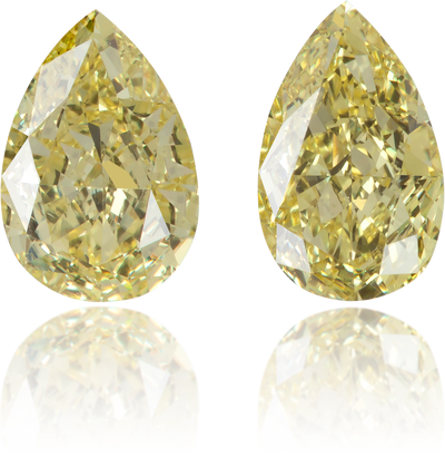 Natural Yellow Diamond Pear Shape 0.76 ct set