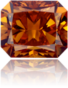 Natural Orange Diamond Rectangle 1.25 ct Polished