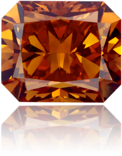Natural Orange Diamond Rectangle 1.25 ct Polished