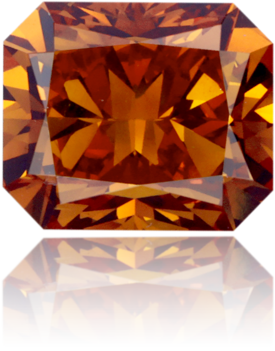 Natural Orange Diamond Rectangle 1.25 ct Polished