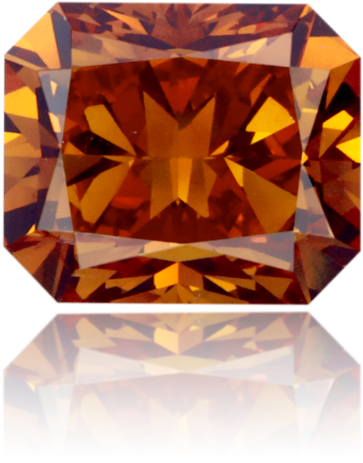 Natural Orange Diamond Rectangle 1.25 ct Polished