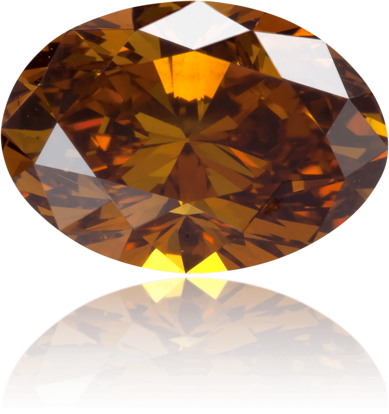 Natural Orange Diamond Oval 1.08 ct Polished