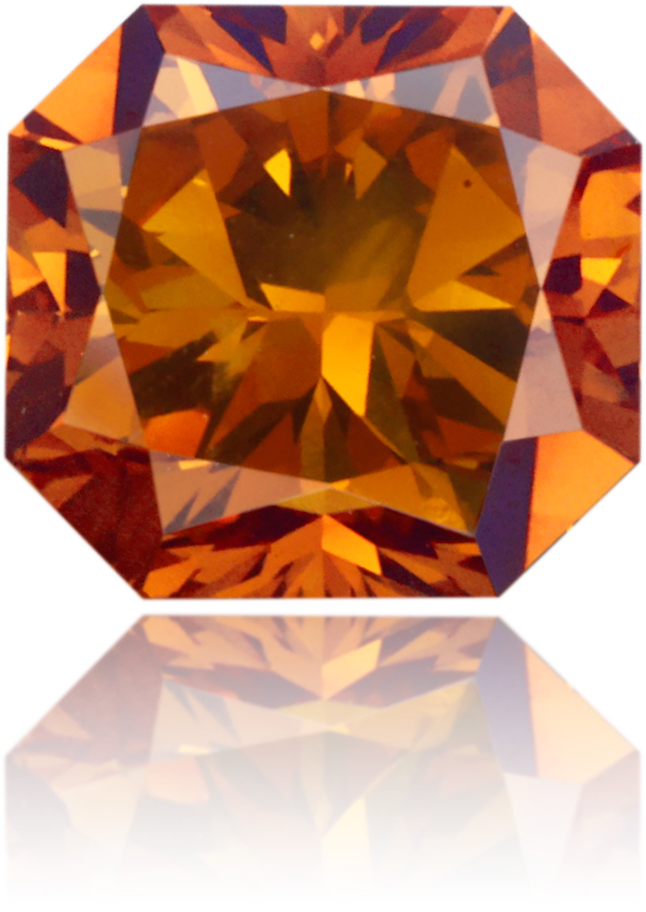 Natural Orange Diamond Rectangle 1.21 ct Polished