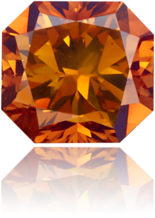 Natural Orange Diamond Rectangle 1.21 ct Polished