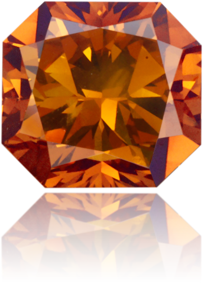 Natural Orange Diamond Rectangle 1.21 ct Polished