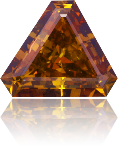 Natural Orange Diamond Triangle 0.71 ct Polished