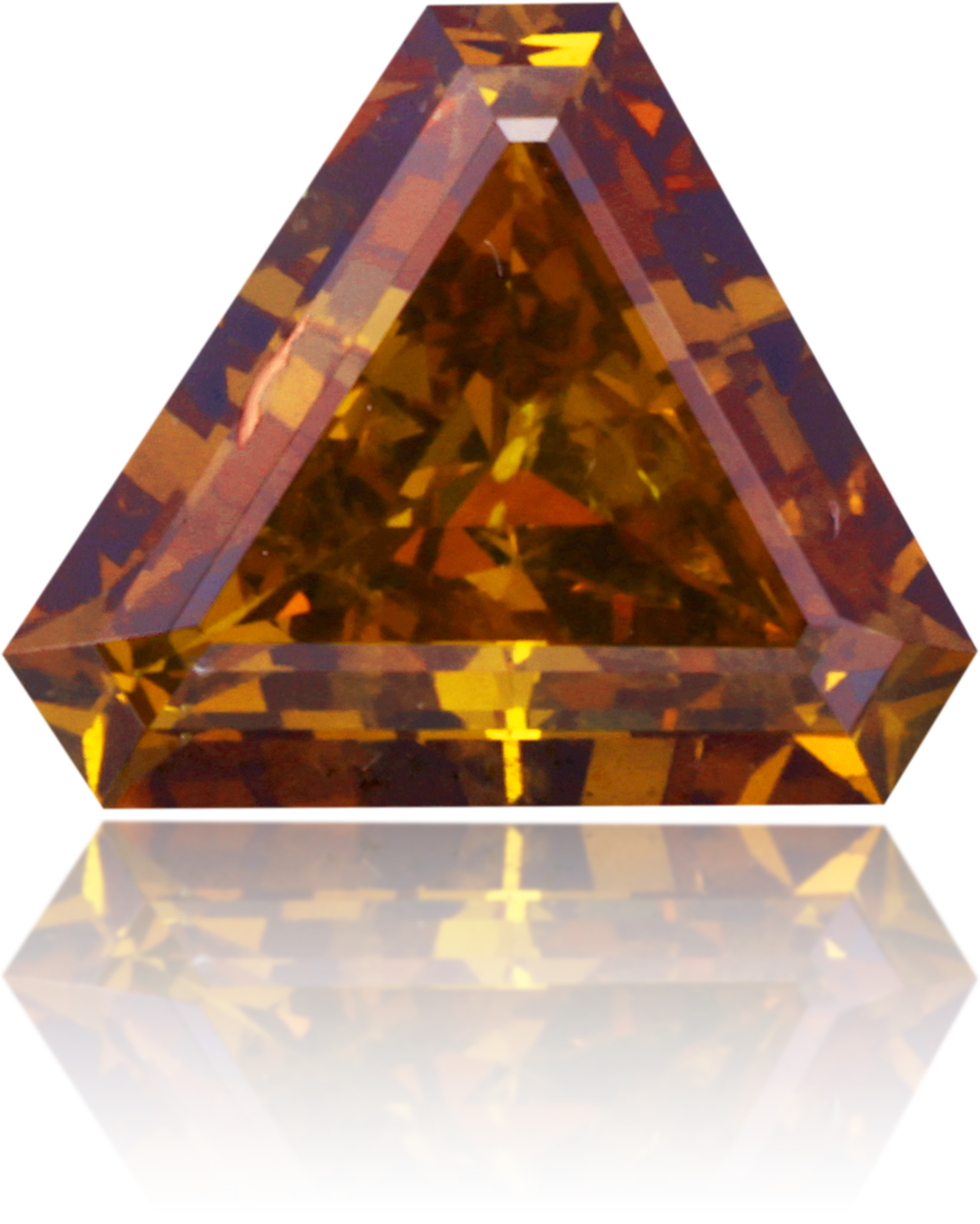 Natural Orange Diamond Triangle 0.71 ct Polished