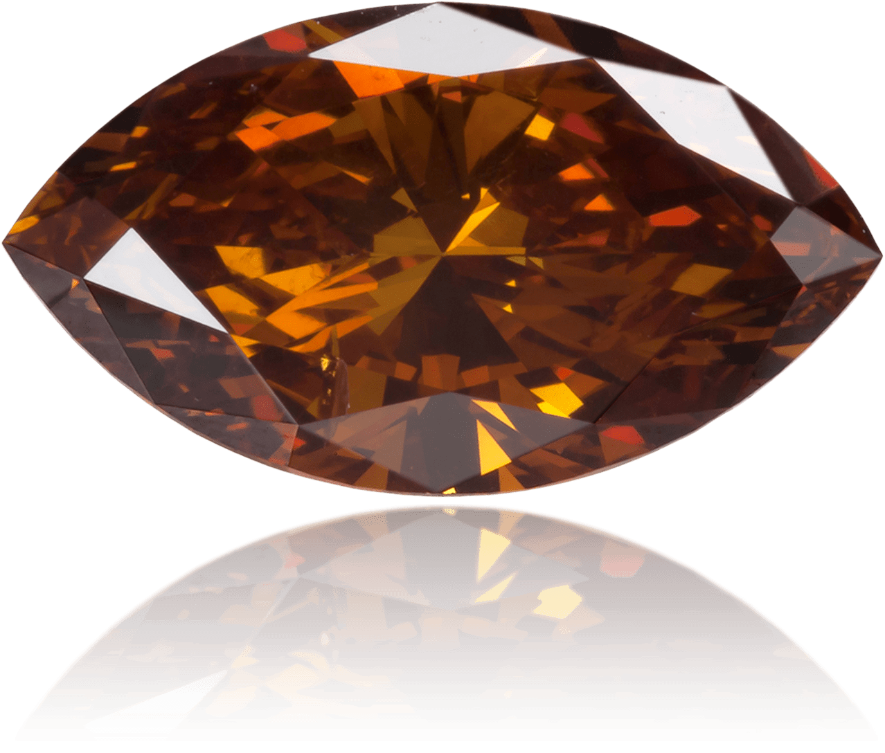 Natural Orange Diamond Marquise 1.26 ct Polished