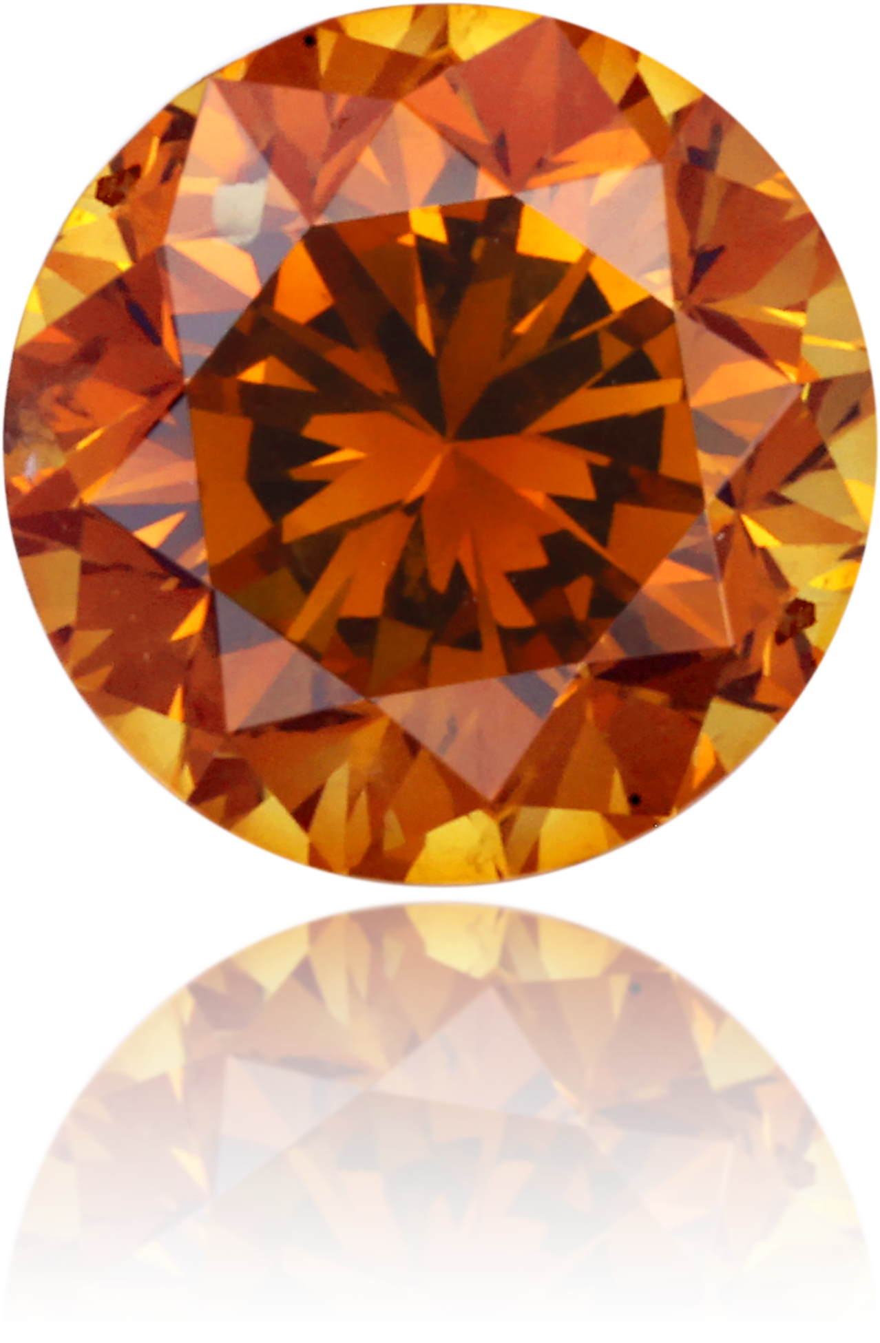 Natural Orange Diamond Round 1.29 ct Polished