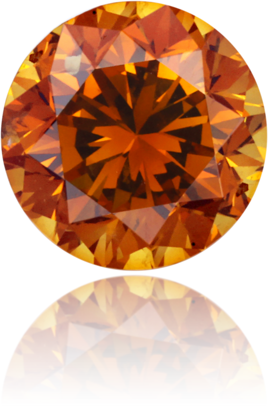 Natural Orange Diamond Round 1.29 ct Polished