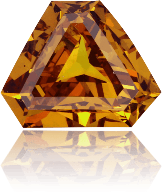Natural Orange Diamond Triangle 1.04 ct Polished